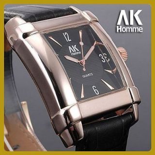 AK Homme Mens Quartz Wrist Buckle Watch Include Battery 100% New In 