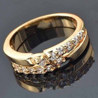 9K Gold Filled CZ Mens Ring,size 8,M042