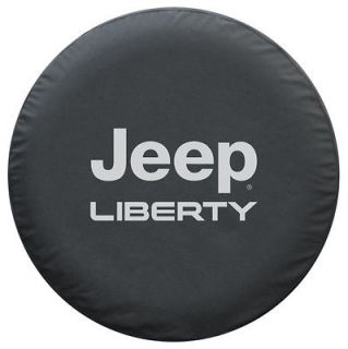 Jeep Liberty Premium Spare Tire Cover   Black Denim   2002 2007
