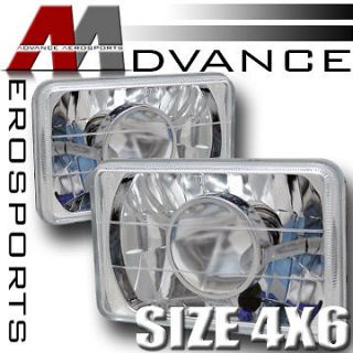 Universal Fit 4x6 Square Chrome Projector Headlights Headlamps 
