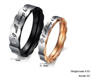 New Wedding Ring Set Titanium Steel Ring Promise Engagement Bands 