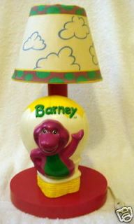 BARNEY LAMP & SHADE PURPLE DINOSAUR BEDSIDE NURSERY TABLE LIGHT see 