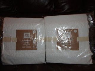 New Pottery Barn Teen Tuxedo Ruffle Drapes 44x63 White Set of 2