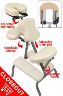 PU 3 Foam Portable Massage Chair Reiki Salon Tattoo Body Piercing 