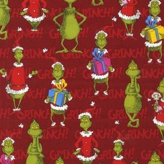 Kaufman, How The Grinch Stole Christmas FLANNEL RED, Seuss Holiday 