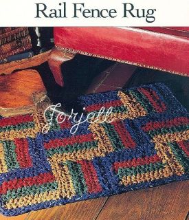 Rail Fence Rug, fabric crochet pattern & how tos