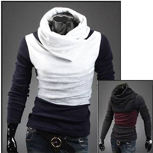 mens cardigan sweater turtle neck roll up 2 color US S,M
