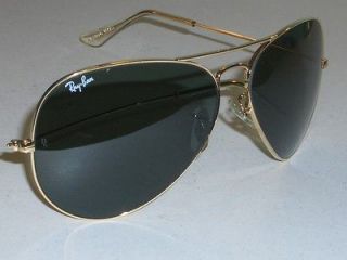   RAY BAN MEDIUM LENS G15 CURVED GOLD PLATED AVIATOR SUNGLASSES
