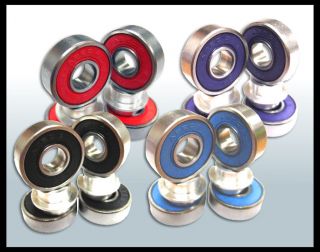 Scooter Parts 4x ABEC 9 Bearings+Space​r Black/Purple/B​lue/Red 