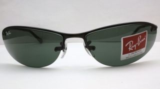 New Ray Ban Black Mattte Sunglasses Green Lens RB3179 006/71 63 $125