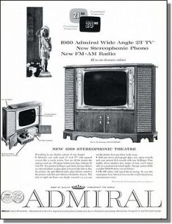 1959 Admiral TV & Stereo Radio Record Player, Print Ad