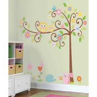 New Giant SCROLL TREE WALL DECALS Baby Nursery Stickers Kids Bedroom 