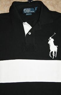 125 NWT Polo Ralph Lauren #9 Custom Fit Black White BIG PONY Shirt M 