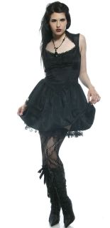 LIP SERVICE FUNERAL DOLL PERFUME AND LACE DRESS BLK GOTH S/M
