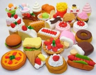 IWAKO Japanese erasers RANDOM 10P Food Sweets/valentines Easter nest 