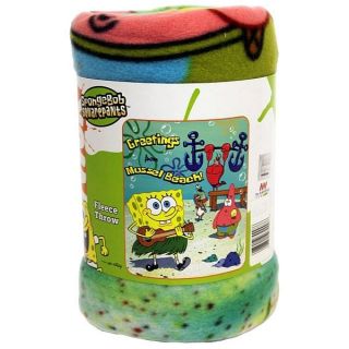 SpongeBob Mussle Beach fleece blanket throw NEW