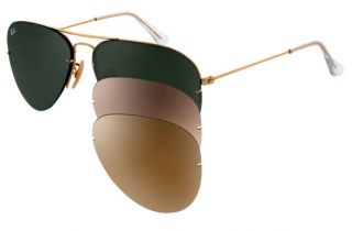 Ray Ban RB 3460 001/71Gold Aviator Flip Out Polarized Sunglasses Size 