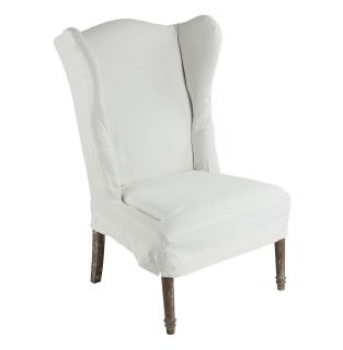 Eli French Country Wing Back Dining Side Chair Slip Cover