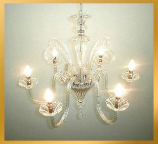   Clear Craft Blown Murano Glass Chandelier Light Pendant Lamp Ceiling