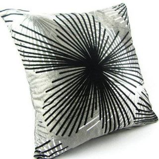 Flocking Dandelion Gray Black Silver Pillow Case Decor Cushion Cover 