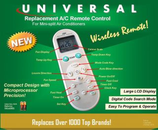 Universal Wireless A/C Remote Control   1000 codes   New Upgraded Q 