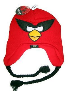   Space RED BIRD Knit Laplander Ear Flap Knit Cap Hat Beanie LICENSED