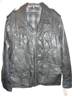 NWT Levis Mens Capital E Leather Field Jacket Coat Black Large Rare $ 