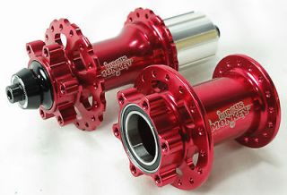 NEW Circus Monkey 407g Lefty 32/32 F&R Cannondale Disc CNC Hub Set Red