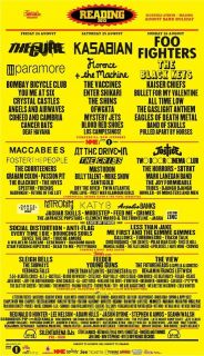 New Reading Festival 2012 Official Line Up Music Festival Publicity 