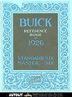1926 Buick Standard Six Master Six Owners Manual