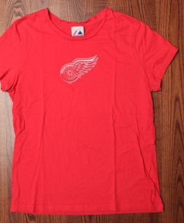   Red WIngs NHL Hockey Sportswear Athletics Womens T Shirt Red Large