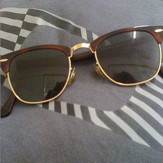   SHELL BROWN 80s Vintage Retro Clubmaster Sunglasses super future