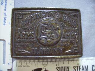Remington & Sons Military Arms Sporting Ammo Ilion NY Belt Buckle 