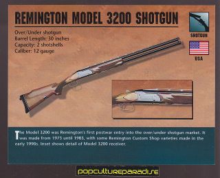 REMINGTON MODEL 3200 SHOTGUN 12 Gauge Atlas Classic Firearms Gun CARD