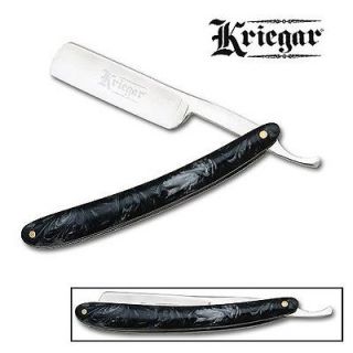 Straight Edge Razors Folding Shaving Razor Knife   BLACK MARBLE Handle