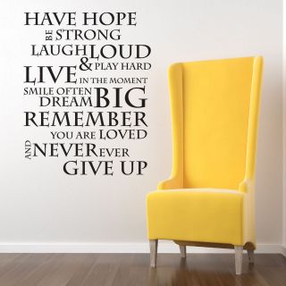 HAVE HOPE INSPIRATIONAL WALL STICKER QUOTE ART DECAL