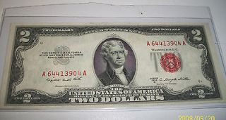 1953 2 dollar bill red seal in United States Notes