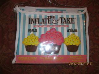     The Inflate & Take Inflatable Cupcake Carrier   24 Cupcakes   NEW