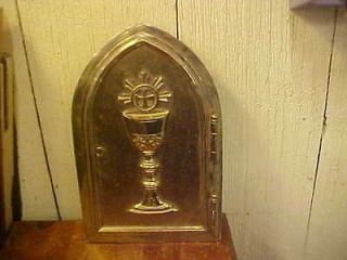 Vintage Steeple Beautiful Gold/Brass Church Tabernacle Eucharist Brass 