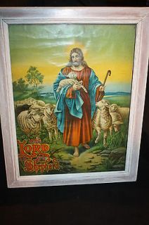 Vintage Religious Picture Of Jesus And Lambs The Lord Is My Shepherd