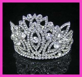 Wedding/Bridal party crystal veil tiara crown CR217
