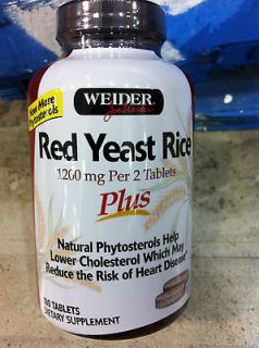 WEIDER RED YEAST RICE WITH PHYTOSTEROLS LOWER CHOLESTEROL 600 MG 180 