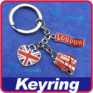 U428 Cute Alloy metal keyring key chain London