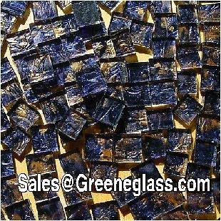 100 Bronze Blue Van Gogh 1/2 Square Glass Mosaic Tile