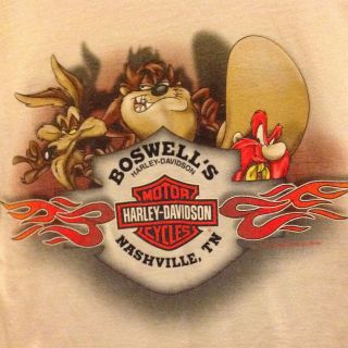 Harley Davidso​n T Shirt Looney Tunes Wile E. Coyote Yosemite Sam 