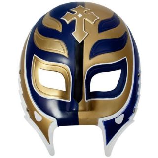 WWE REY MYSTERIO WHITE/GOLD/BLU​E PLASTIC MASK OFFICIAL NEW