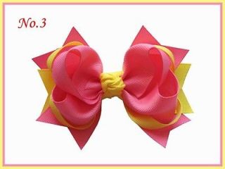 12 Girl Costume Boutique 4.5 Inch Ring Hair Bows Clip 74 No.B4A