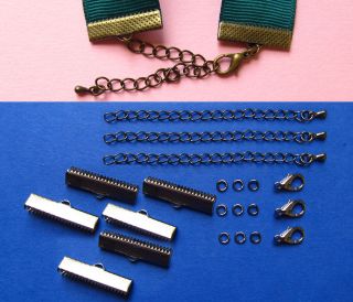 Ribbon Clamps Kit   Make Bracelets, Chokers, Necklaces, Jewelry with 