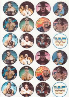 24 WWE WWF WRESTLING EDIBLE CUPCAKE/FAIRY CAKE RICE PAPER TOPPERS