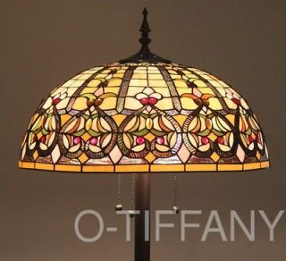 Tiffany Sty Stained Glass Floor Lamp Granduer w/ 20 Shade & Tiffany 